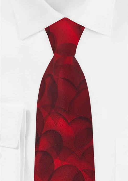 Jacob Alexander Men's Happy Valentine's Bubble Love Hearts Pattern Pre-Tied Zipper Neck Tie - Dark Red...