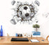 3D Soccer Stickers, Art Ball Soccer Wall Decal for Kids Room, FFootball Vinyl DIY Soccer Wallpaper for Boys Bedroom Playroom Living Room Window Do...