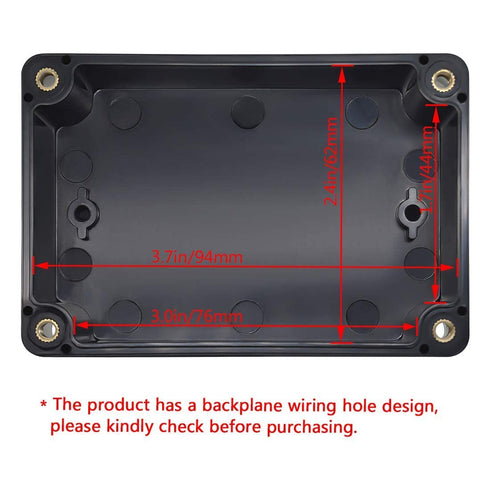 LeMotech Junction Box IP65 Waterproof Project Box Dustproof ABS Plastic Electrical Boxes Universal Enclosure for Electronic Black 3.93x 2.68x 1.97...