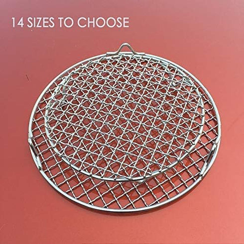 Canning Racks for Pot Dia 12" Carbon Baking Net Grill Pan Grate Multi-Purpose Cross Wire Rack Round Steaming Cooling Stainless Steel (305mm/12)...