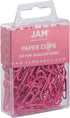 JAM PAPER Colorful Standard Paper Clips - Regular 1 Inch - Pink Paperclips - 100/Pack...
