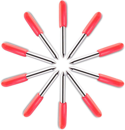 HQMaster 45 Degree Tungsten Steel Lettering Blade Vinyl Cutter Blades for Roland Cutting Plotter Red Cap Pack of 10...