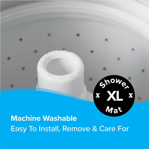 SlipX Solutions 27" Oversize Square Shower Mat, Non-Slip Mat for Elderly & Kids, 100+ Power Grip Suction Cups for Smooth Surfaces, Machine Washabl...