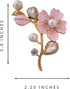 Women Accessories Flower Pearl Clear Rhinestones Brooch Pin...
