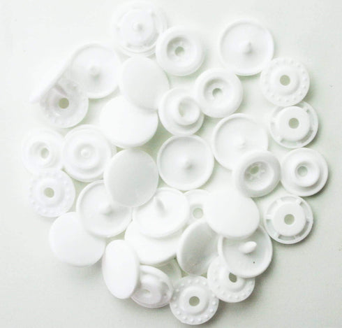500 Sets Snaps Buttons KAM, BetterJonny Size 20 T5 Glossy Round Resin Plastic Buttons Fasteners Punch Poppers for Baby Bib Cloth Diaper White...
