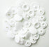 500 Sets Snaps Buttons KAM, BetterJonny Size 20 T5 Glossy Round Resin Plastic Buttons Fasteners Punch Poppers for Baby Bib Cloth Diaper White...