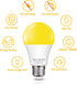 Yellow LED Bug Light Bulbs Outside, A19 LED Yellow Bug Bulb Outdoor 60W Equivalent, 9W Yellow Amber Bug Lights E26 Base Porch Lights, Non-Dimmable...