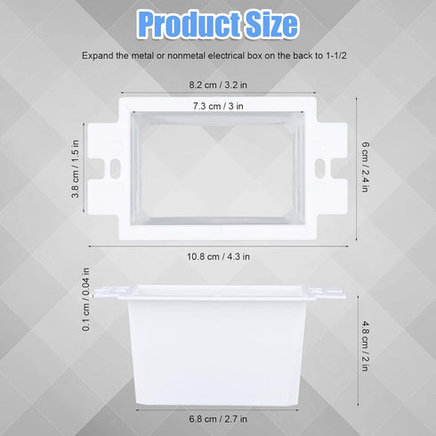 6PCS BE1-6 (1 Gang) Electrical Outlet Box Extender, Single Gang Box Extender with 12pcs Screws Power Switch Heavy Duty Plastic Unit Receptacle Ext...