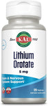 KAL Lithium Orotate 5 milligrams | Low Serving Of Chelated Lithium Orotate For Bioavailability and Mood Support | In Organic Rice Bran Extract Bas...