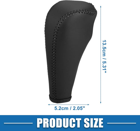 Car Shift Boot Cover Gear Knob Shifter Boot for Chevy Sonic 2012-2020 Faux Leather Black Black Stitches...