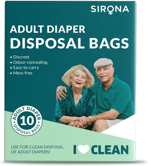 Sirona Disposable Bags for Adult Diapers | Discreet, Locks In Odors, Leak-Proof Adhesive, Environmentally Friendly & Biodegradable | Travel-Friend...