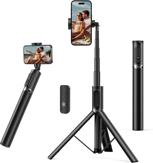 ATUMTEK 55" Selfie Stick Tripod, All-in-one Extendable Aluminum Phone Tripod with Rechargeable Bluetooth Remote for iPhone, Samsung, Google, LG, S...