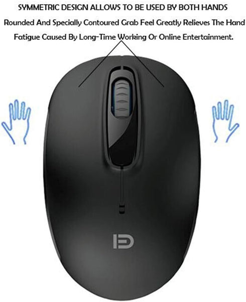 MiraCase Comfortable 2.4 GHz Long Range Silent Wireless Mouse | 1600 DPI | 30ft Working Distance | Battery Included | Black...