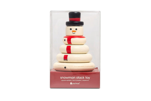 Pearhead Wooden Snowman Stacking Toy Set, Holiday Toys for Toddlers, Baby Nursery Holiday Décor, Sorting and Stacking Tower Educational Toy, for K...