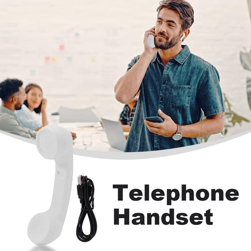Cordless Telephone Handset, Retro Wireless Mobile Phone Telephone Handset Receivers Headphones Radiation Proof Stereo Convenient Call Cell Phone(W...