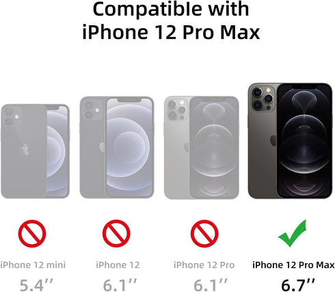 for iPhone 12 Pro Max Phone Case, Shockproof iPhone 12 Pro Max Case, Military Grade Drop Protection, Protective Hard Back Slim Translucent Case fo...