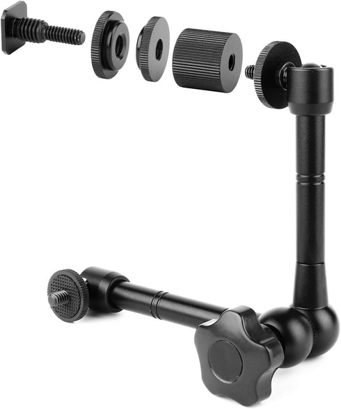 11'' Magic Arm, ChromLives Articulating Magic Friction Arm Adjustable w/Hot Shoe Mount 1/4'' Tripod Screw Compatible with DSLR Camera Rig/LCD/DV M...