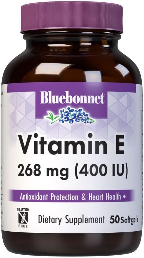 Bluebonnet Nutrition Vitamin E 400 IU (268 mg) Mixed Tocopherols Softgels, Free Radical Portection & Cardiovascular Support, Gluten-Free, Dairy-Fr...