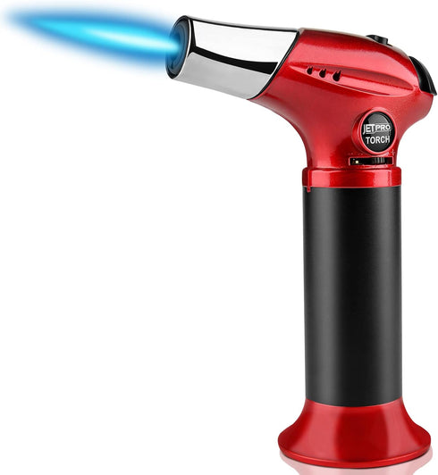 Butane Torch, Kitchen Torch Lighter, Cooking Refillable Torch with Adjustable Flame and Safety Lock for Desserts, BBQ, Kitchen (Butane Gas Not Inc...