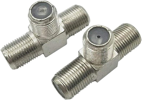 F-Type RG6 Coax Cable Splitter Combiner Adapter Connecter for TV Video Antenna Cable Satellite (2 Pack, 3-Way F-Type Female to 2 Female)...