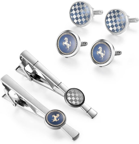 Wynameleri Tie Clip Cufflinks Set for Men, 6 Pcs Necktie Tie Bar Clips Shirts Tuxedo Wedding Gift with Box...