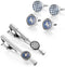 Wynameleri Tie Clip Cufflinks Set for Men, 6 Pcs Necktie Tie Bar Clips Shirts Tuxedo Wedding Gift with Box...
