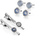 Wynameleri Tie Clip Cufflinks Set for Men, 6 Pcs Necktie Tie Bar Clips Shirts Tuxedo Wedding Gift with Box...