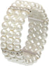 Coolrunner Ladies 3 Rows Faux Pearls Accent Off White Stretch Wrist Bracelet Jewelry...