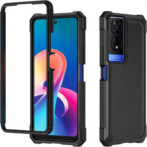 for TCL 50 XE case, with Tempered Glass Screen Protector 360 Full-Body Soft TPU Bumper Shockproof Silicone Protective Phone Cover Case for TCL 50 ...