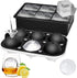 ROTTAY Ice Cube Trays (Set of 2), Sphere Ice Ball Maker with Lid & Large Square Ice Cube Maker for Whiskey, Cocktails and Homemade, Keep Drinks Ch...