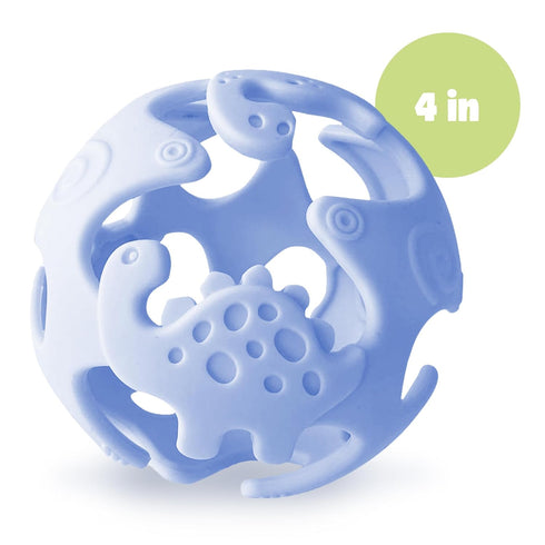 Dinosaur Teething Toys: Lightweight Soft Silicone Sensory Toys - Textured for Babies 0-18 Months - Easy to Clean, BPA-Free - Blueberry Blue...
