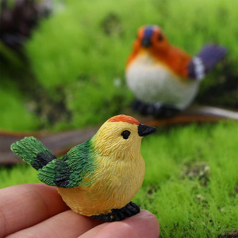 Blue Bird Cute Mini Bird Decorative Fairy Garden Miniatures, Resin Crafts DIY Succulent Plant Bonsai Figurines Garden Decorations Accessories Outd...