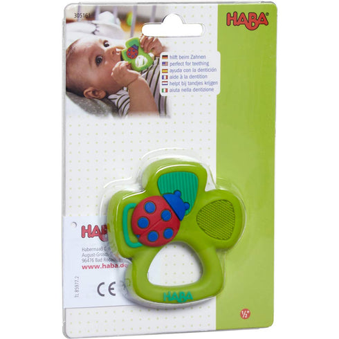 HABA Lucky Shamrock Safe Silicone Teether and Grasping Toy for Developmental and Sensory Play for Babies 6 Months and Up - Dishwasher Safe...