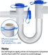 1Pack 3/4" Standard Condensate Trap with 16" Cleaning Brush PVC Transparent U Trap for HVAC Systems, Air Conditioner, Effectively Drains Condensat...