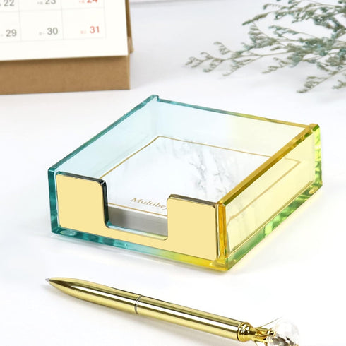 Acrylic Sticky Notes Dispenser Stylish Double Colors Memo Pads Holder Desk Organizer for 3×3 Inches Sticky Note Pads (DC-1)...