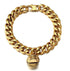 18K Gold Cat Dog Collar Kitten Puppy 1/2inch 12mm Wide Stainless Steel Kitten Choker Curb Chew Proof Cuban Link Chain with Bell (Neck Fit 6"-8") (...