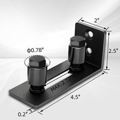 Sliding Door Floor 1 Pcs Double Wheel Barn Door Floor Guide Adjustable Roller Wall Mounted Floor Guide for Door Thick Up to 2 3/4 inches Flush Bot...