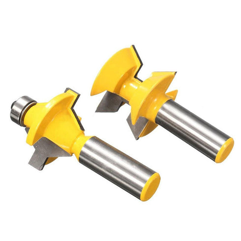 Yakamoz 2Pcs Matched 1/2" Shank Tongue and Groove Router Bit Set 120 Degree Woodworking Groove Chisel Cutter Tool...
