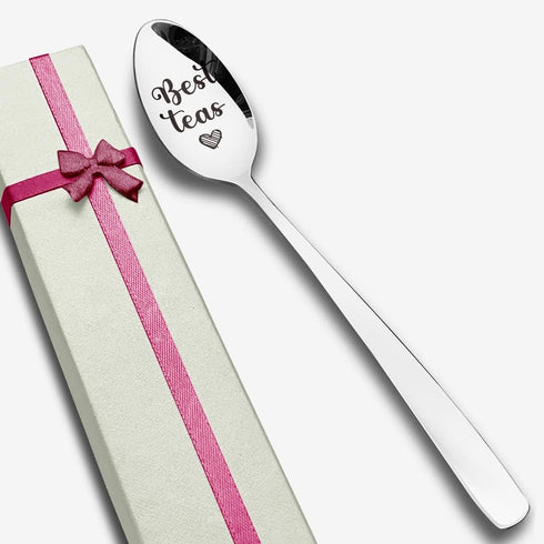 Best Teas Spoon Engraved Stainless Steel Funny, Best Friends Bestie Gifts, Best Teaspoon Gifts for Graduation Birthday Christmas...