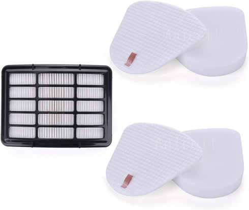 HEPA Filter + 2 Foam Flet Filter Kit for Shark Navigator Life Away XFF350 XHF350 NV350 NV351 NV352 NV355 NV356 NV356E NV357 NV360 NV370 NVLFT199 U...