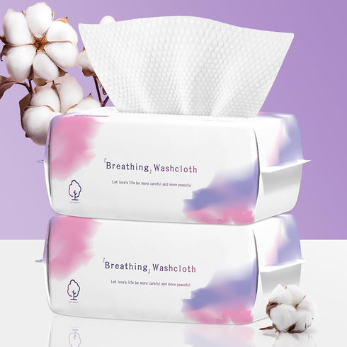 Disposable Face Towel 200 Count, Soft Cotton Face Clean Towels, Dry Wipes Facial Cloths Towelettes for Washing and Drying, Lint Free Facial Tissue...