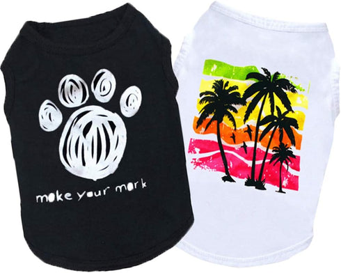 6 Packs Dog Clothes for Small Medium Dog Boy Summer Shirt for Chihuahua Yorkies Male Pet Outfits Cat Clothing Black Vest Apparel...