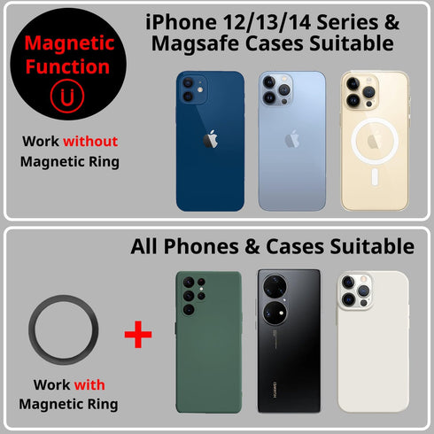 Magnetic Camera Bracket Smartphone Camera Shutter CapGrip Selfie Handle Grip Tripod Mount w 1/4" Cold Shoe Detachable Bluetooth Wireless Remote Co...