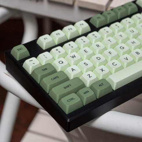 mintcaps Matcha Green PBT Keycaps Set 124 Keys XDA Profile Cute Keycaps Custom Dye-Sublimation Keyboard Keycaps for 60% 65% 70% 75% 100% Cherry Ga...