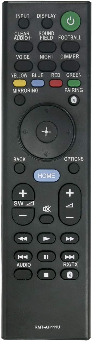RMT-AH111U Replaced Remote fit for Sony Home Theatre HT-RT5 HT-ST9 SA-RT5 SA-ST9 SS-WST9 SA-ST9 SA-WST9 SA-RT5 SA-SLRT5 SA-SRRT5 SA-WRT5 Soundbar ...