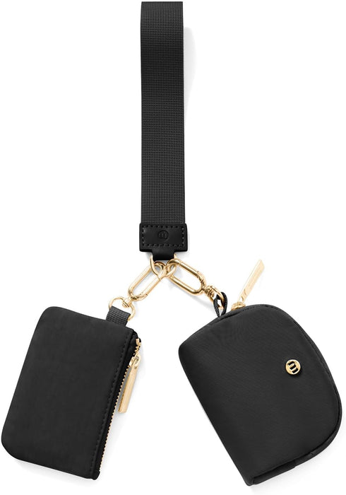 Mini Zip Around Wristlet keychain Wallet for Women Dual Pouch Wristlet Portable wallet Coin Purse Mini Women Coin Pocket...