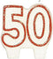 #50 Celebration Candle| White/Red | Party Supply...