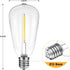 Woolmug 6 Pack Edison LED Shatterproof Waterproof Bulbs, Dimmable E12 Replacement Bulbs for ST38 String Lights, 2700K Warm White, Energy Efficient...