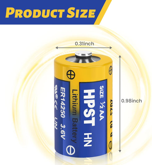 ER14250 Battery 1/2 AA Size 3.6 V Lithium Batteries 8 Pack Non-Rechargeable Battery Li-SOCL? XL-050F SB-AA02 LS14250 TL-5902 TL-2150...