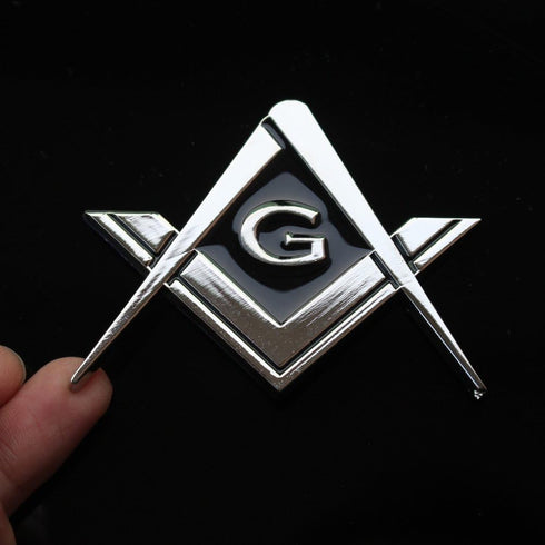 5 Pack 2.75" Chrome Plated Masonic Car Emblem Mason Square and Compasses Auto Truck Motorcycle Decal Accessories...